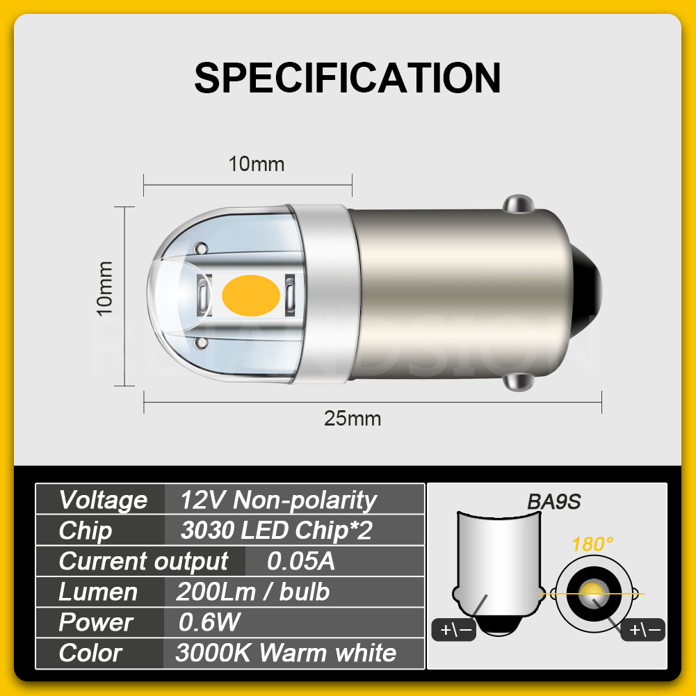 4 قطع 6.3 فولت BA9S 2 SMD 3030 - مراجعة Pinball Machine وسعره